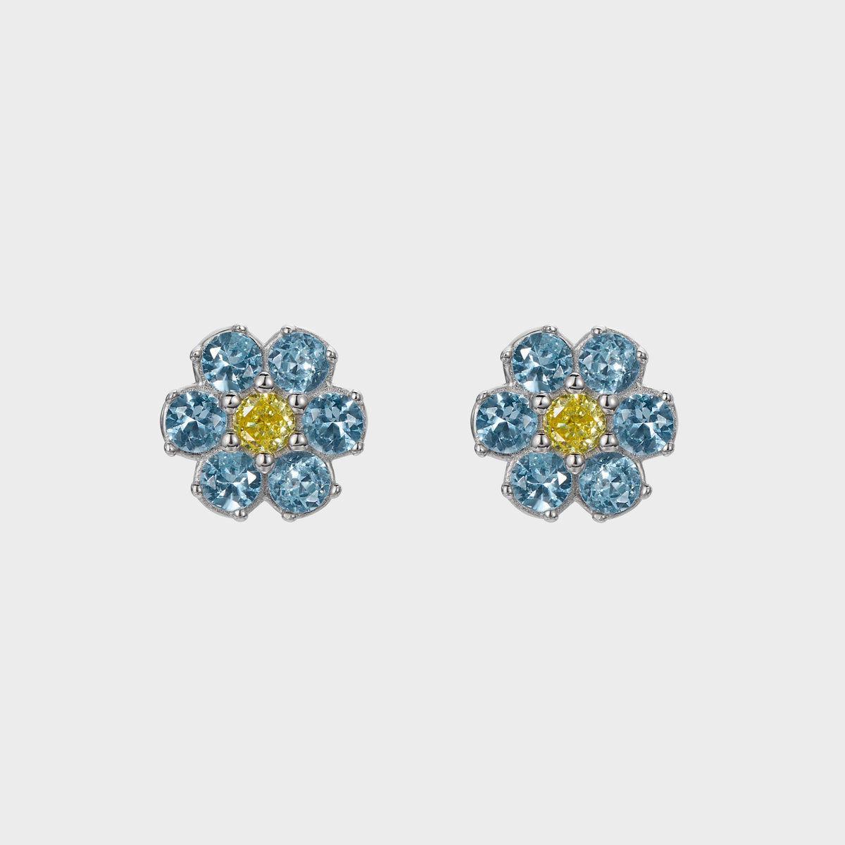 Hatton Labs Daisy Stud Earrings - Blue / Yellow