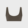 NikeSKIMS Ribbed Seamless Micro-Scoop Bra - Oak Moss / Dune