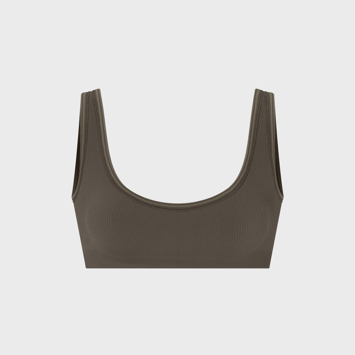 NikeSKIMS Ribbed Seamless Micro-Scoop Bra - Oak Moss / Dune
