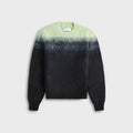 Jil Sander Mohair Jacquard Crewneck Sweater - Mint Green / Navy Blue