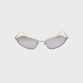Jacquemus Bambino Angular Metal Sunglasses - Metal Silver / Matt White / Silver