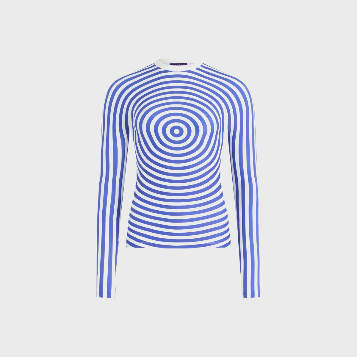 Jean Paul Gaultier Jersey Lycra Crewneck Top - Blue Printed Target