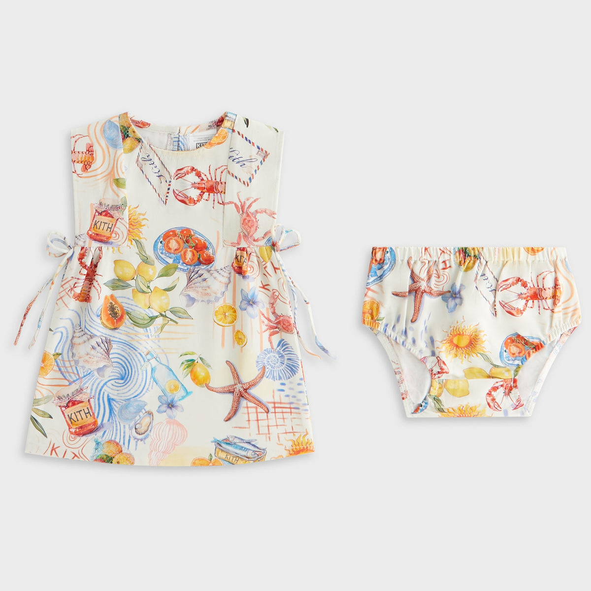 Kith Baby Summer Picnic Dress Bloomer Set - Sandrift