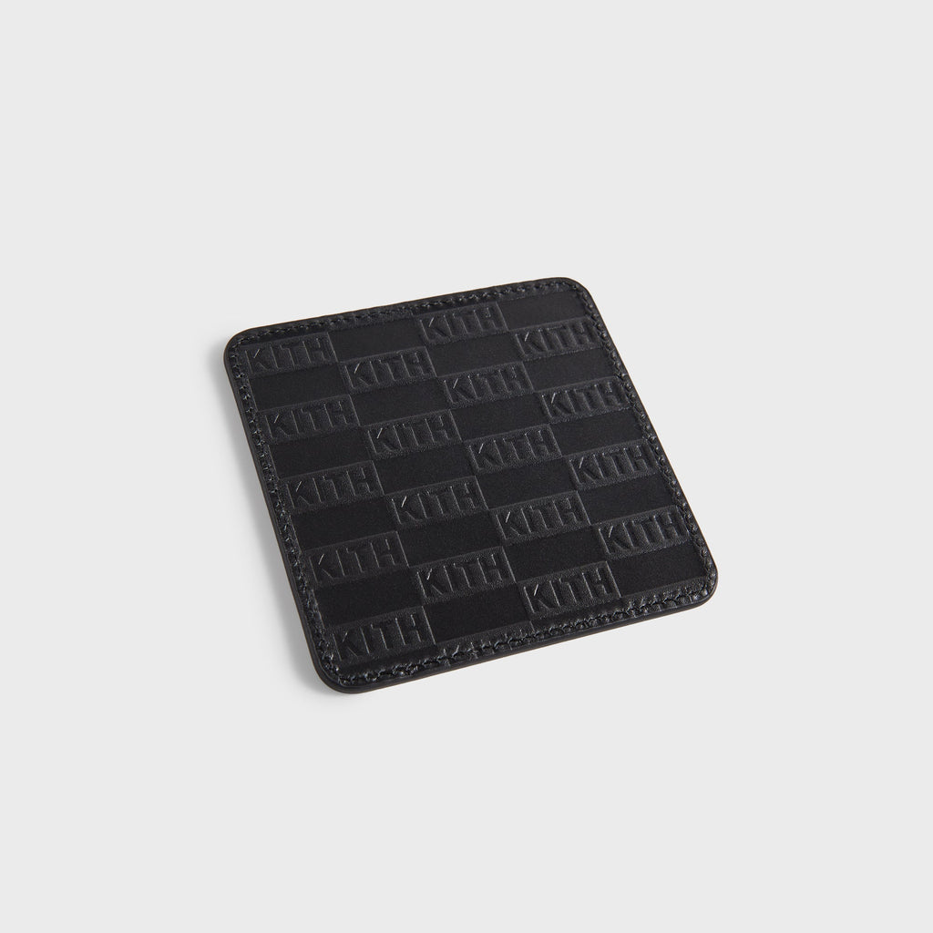Kith Monogram Leather Coasters - Black