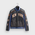 Kith for the New York Knicks Leather Moto Jacket - Nocturnal