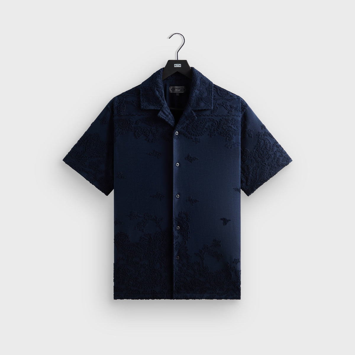 Kith Bandana Micro Terry Thompson Camp Collar Shirt - Nocturnal