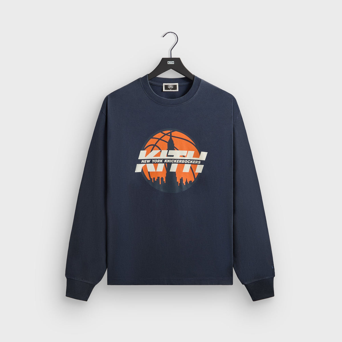 Kith for the New York Knicks Knickerbockers Long Sleeve Quinn Vintage Tee - Nocturnal