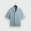 Kith Soft Woven Cropped Beckham Camp Collar Shirt - Light Indigo