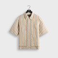 Kith Spun Silk Linen Stripe Paxton Buttondown - Chai
