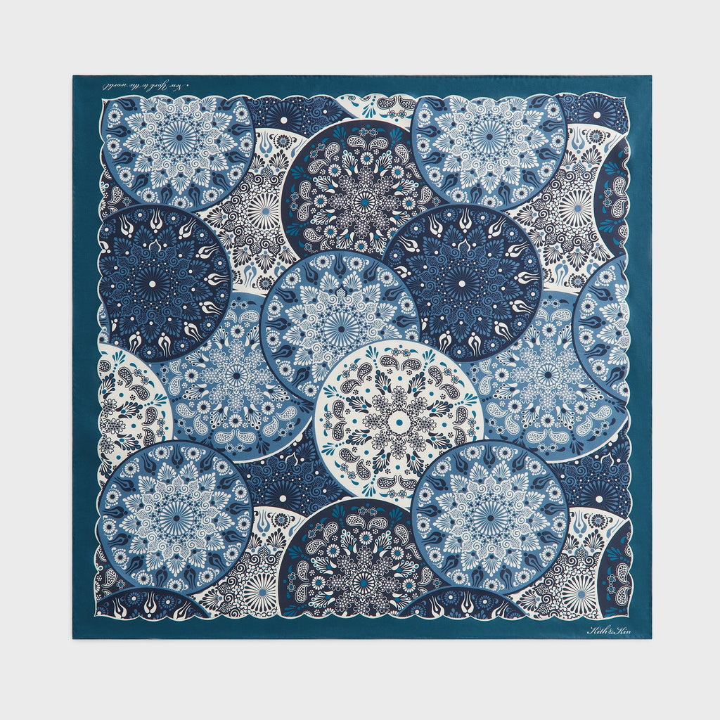 Kith Printed Mandala Silk Scarf - Novel