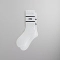 Kith Embroidered Logo Striped Crew Sock - White