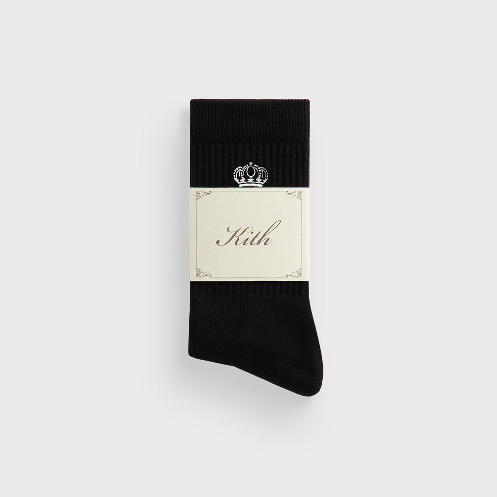 Kith Insignia Cotton Mid Crew Socks - Black