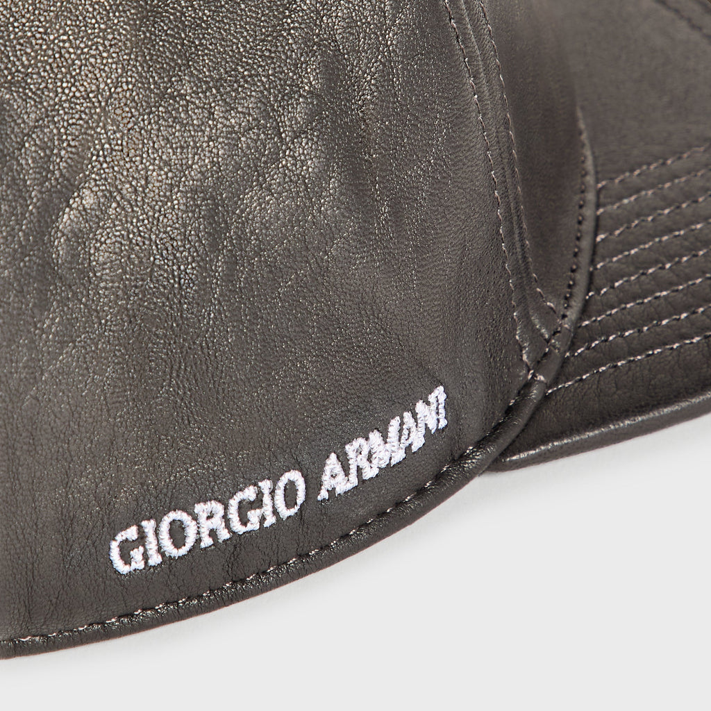 Giorgio Armani & Ronnie Fieg for '47 Soft Leather SL Hitch Cap - Black