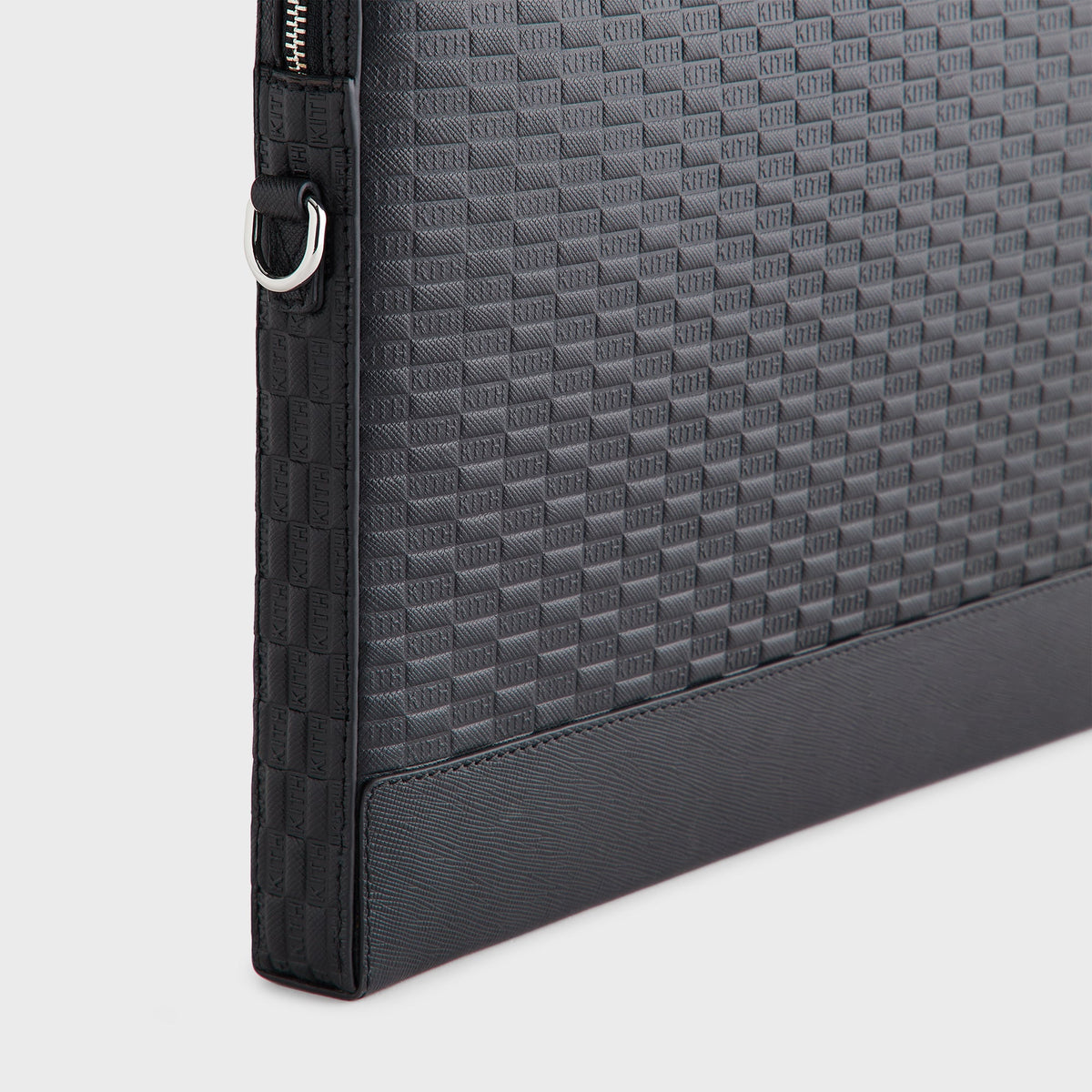 Kith Monogram Leather 15" Laptop Case - Black