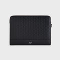 Kith Monogram Leather 15" Laptop Case - Black