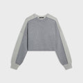 Kith Women Freja Cropped Blocked Sweater - Cool Heather Grey