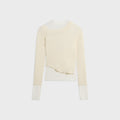 The Line by K Smythson Layered Asymmetrical Long Sleeve Top - Vanilla