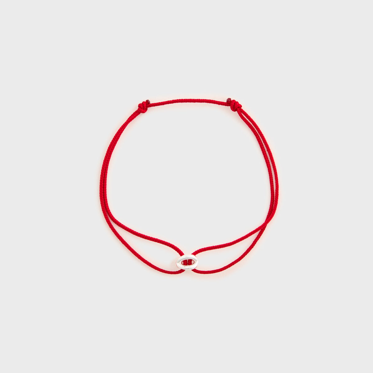 Le Gramme 1g Cord Bracelet Entrelacs Cord Bracelet - Red / Silver
