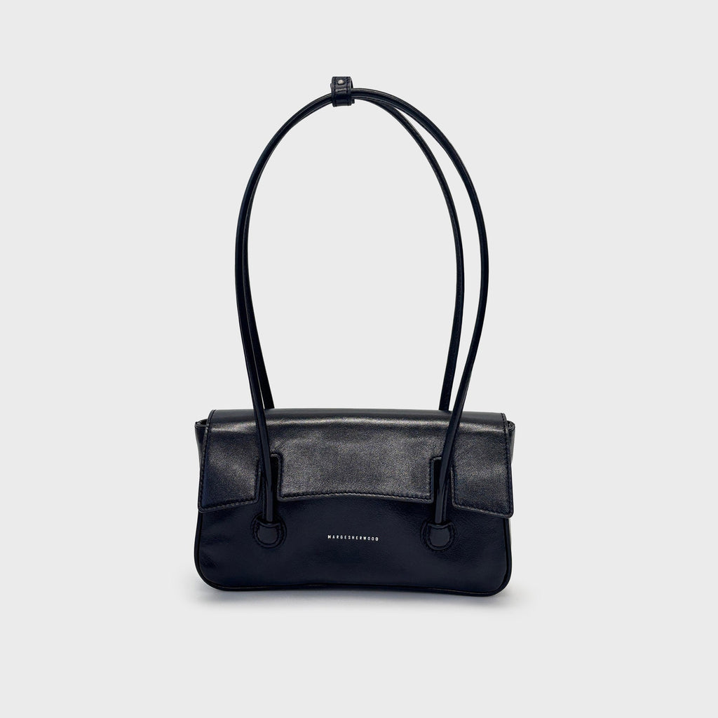 MARGESHERWOOD Flap Small Bag - Black Glossy Plain