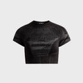MISBHV Activewear Printed Jersey Crop Tee - Black