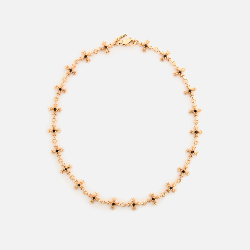 Emanuele Bicocchi Black Zirconia Crest Necklace - Gold