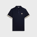 Moncler Short Sleeve Logo Cotton Pique Polo - Dark Blue
