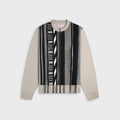 Martine Rose Multi Stripe Zip Up Crew - Beige / Black
