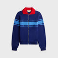 Marni Striped Zip Up Cardigan - Ocean