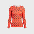 Marine Serre Recycled Moon Jersey Crewneck Top - Red