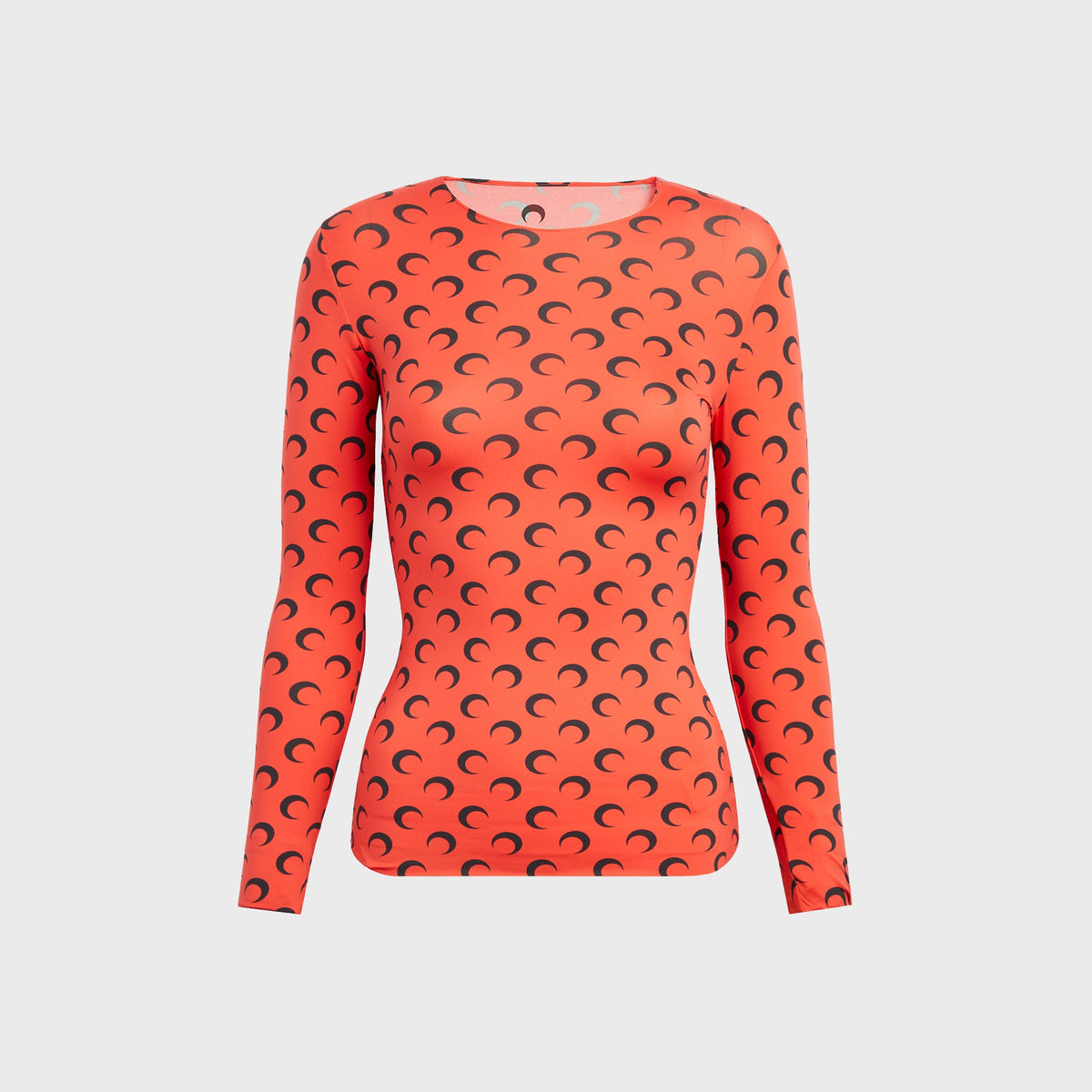 Marine Serre Recycled Moon Jersey Crewneck Top - Red