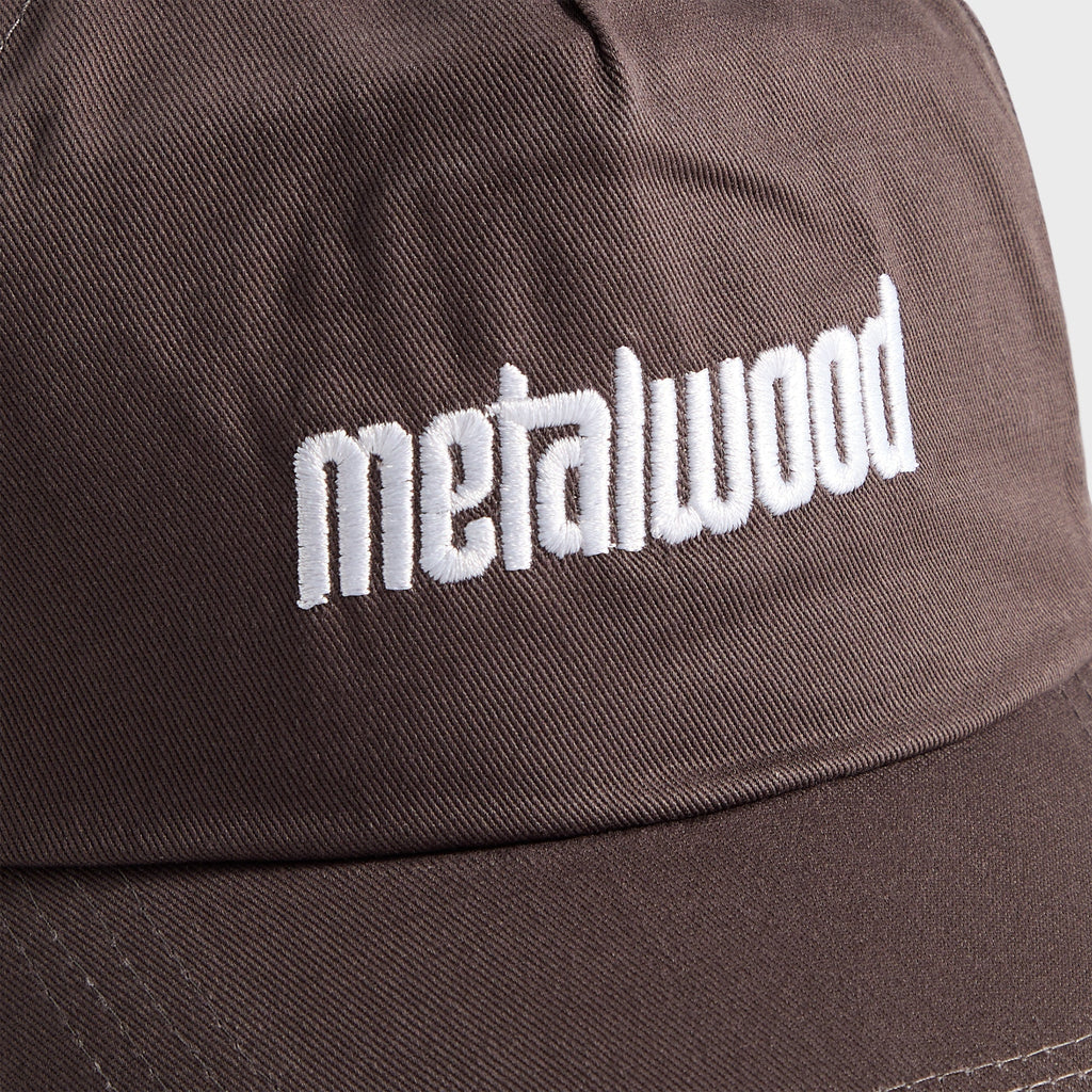 Metalwood Metal Logo 5 Panel Cap - Brown