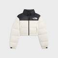The North Face Women's Nuptse Short Jacket - White Dune / TNF Black