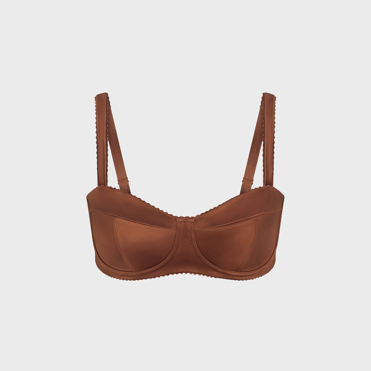 NikeSKIMS Satin Shine Paneled Picot Bra - Carob Brown