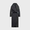 Norma Kamali Shawl Collar Maxi Coat - Dark Heather Grey