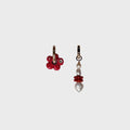 Notte Lucky Wildflower Pearly Earrings - Red