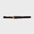 Black Suede Studio Orly Belt - Brown Croc Leather / Gold