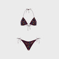 Oseree Bubble Kini Mesh Bikini Set - Plum