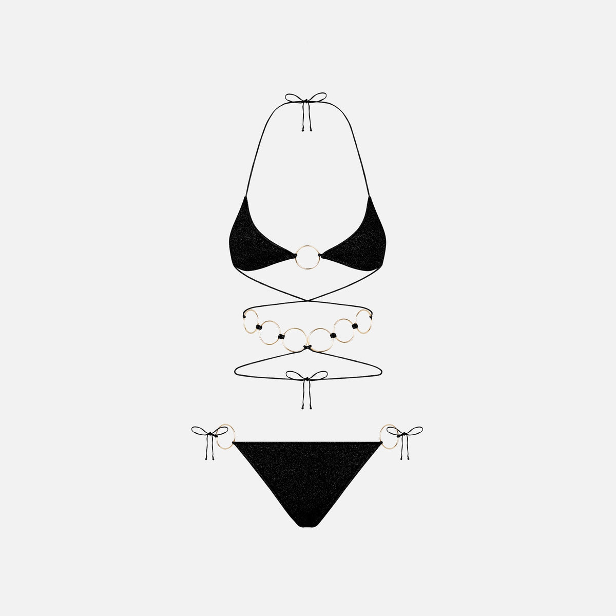Oseree Lumiere Ring Lace Microkini - Black