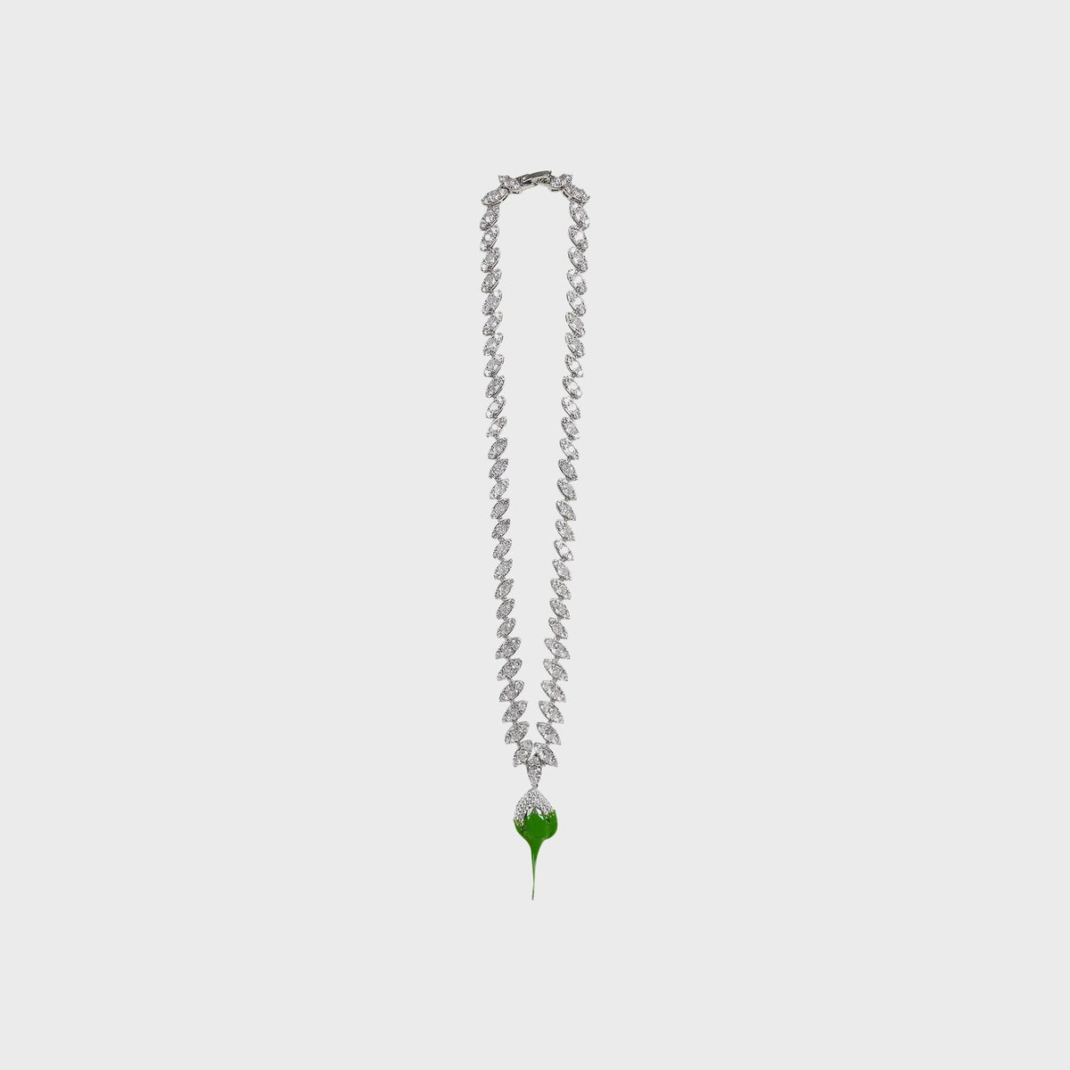 Ottolinger Diamond Dip Necklace - Silver / Green