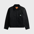vowels Garment Dyed Zip Up Jacket - Black