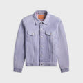 vowels Suede Trucker Jacket - Purple