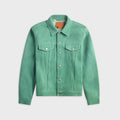 vowels Suede Trucker Jacket - Damp Green