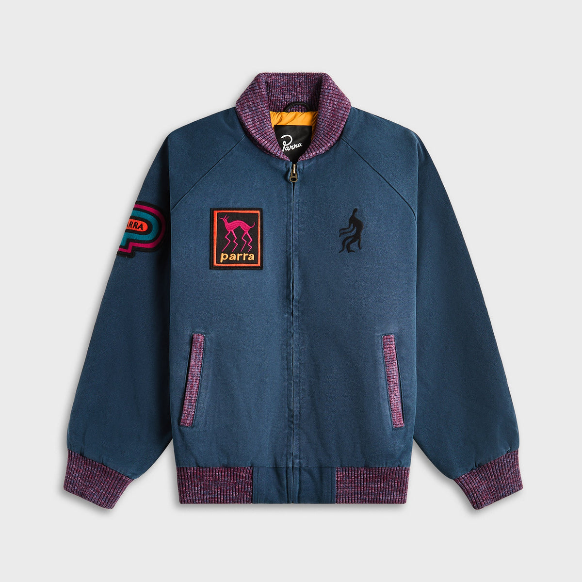 by Parra Skull Stalker Varsity Jacket - Washed Blue