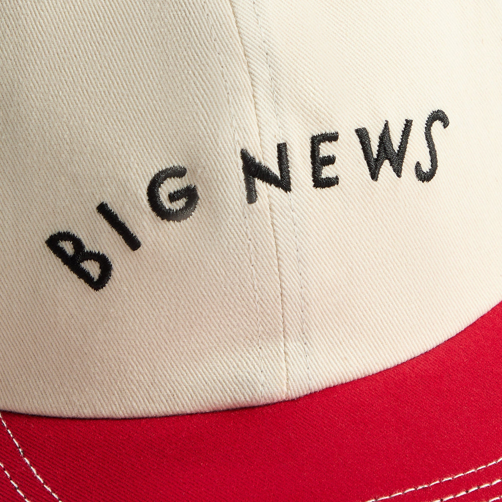 by Parra Big News 6 Panel Cap - Dark Red