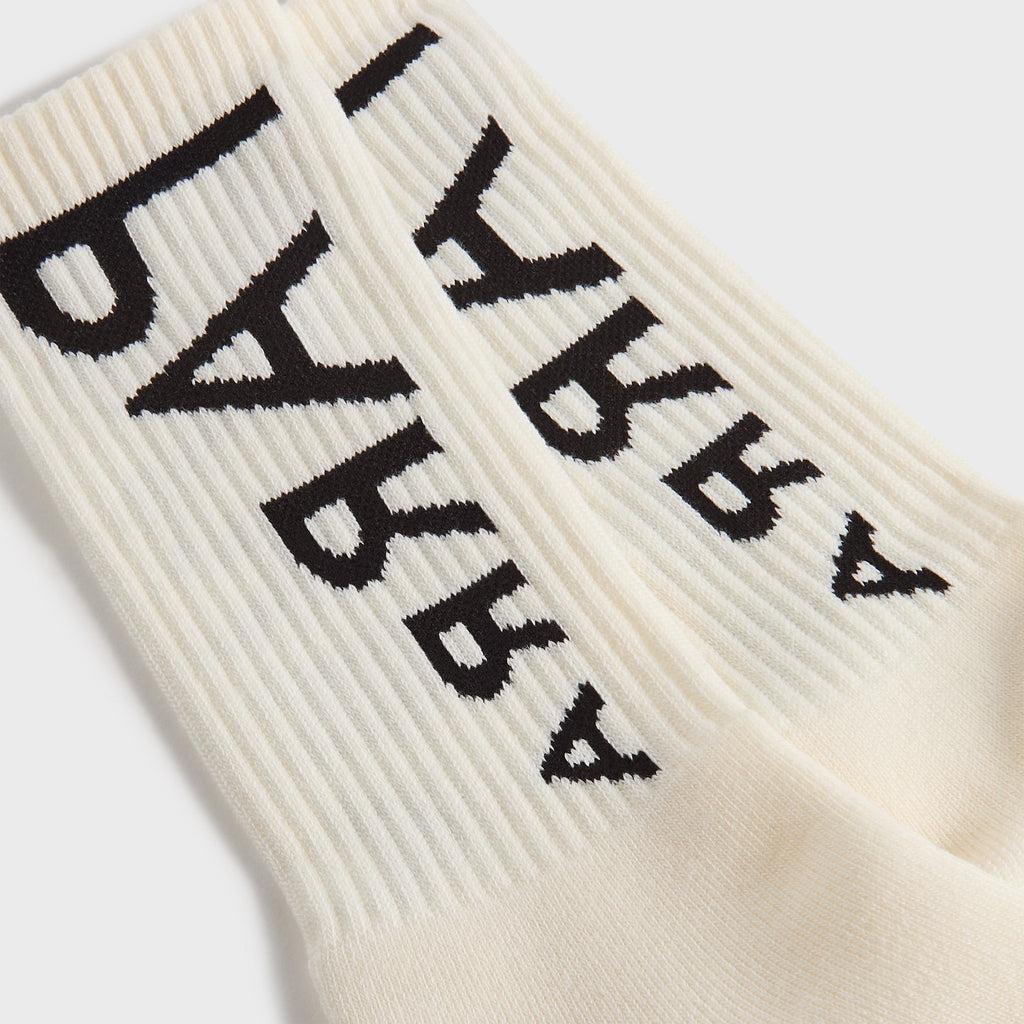 by Parra Reversed Flag Logo Crew Socks - White