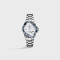 LAARVEE Silver Precision Steel - Navy Blue Ceramic Bezel / White Dial