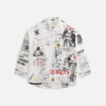 R13 Drop Neck Shirt - Doodles On White
