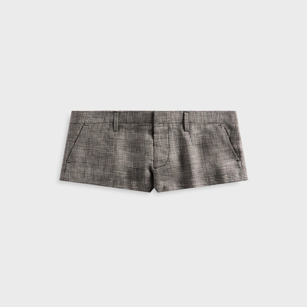 R13 Tailored Micro Short - Black / White Glenplaid