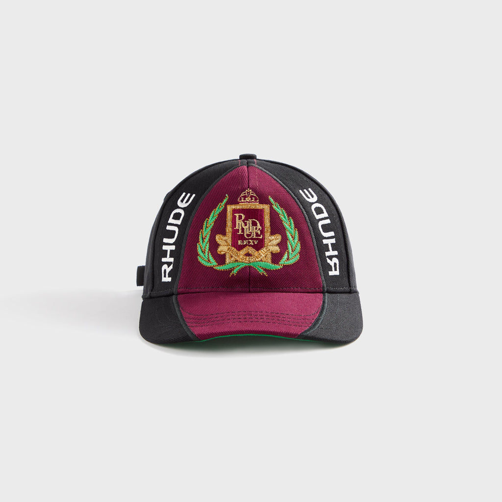 Rhude Racing Crest 6-Panel Cap - Black / Maroon