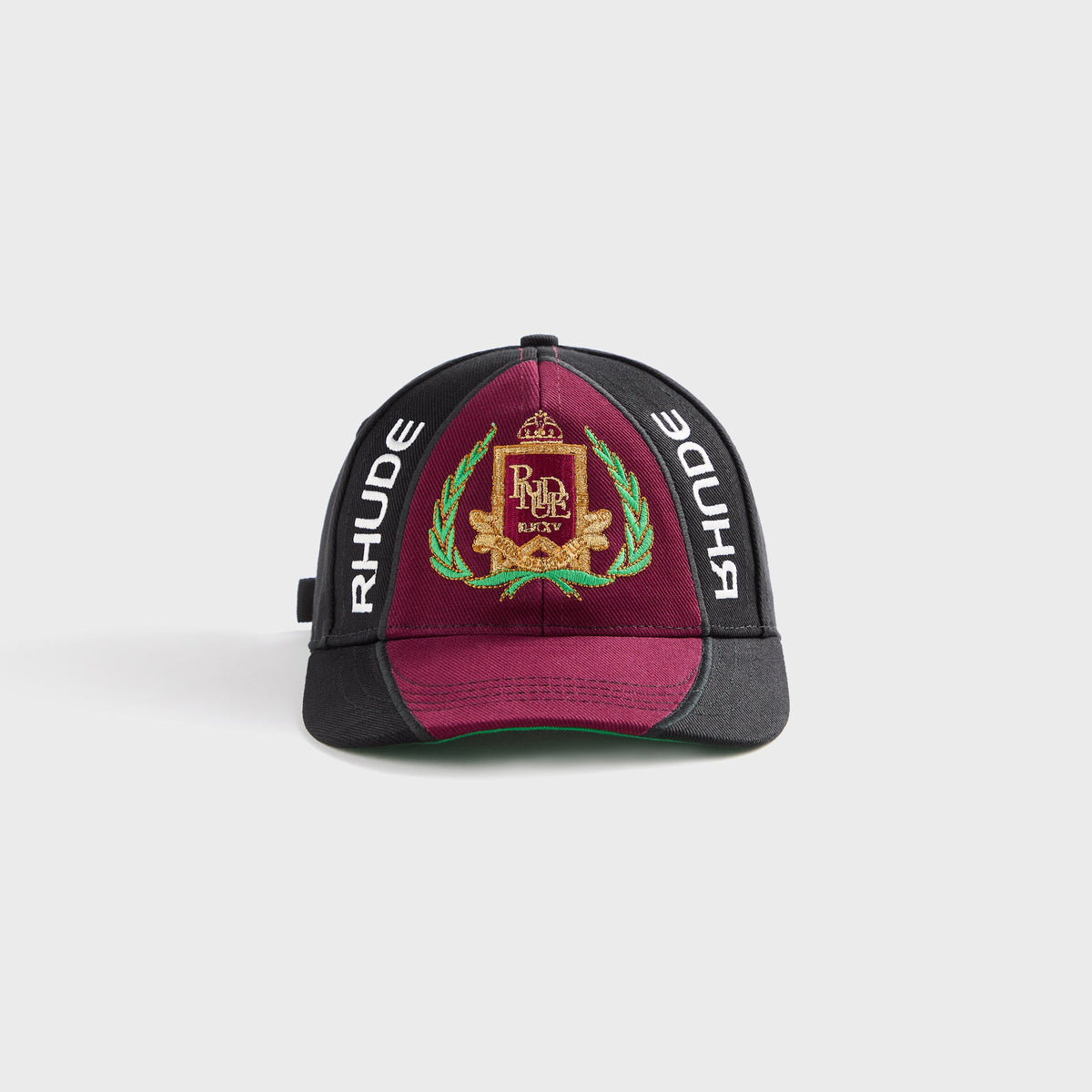 Rhude Racing Crest 6-Panel Cap - Black / Maroon